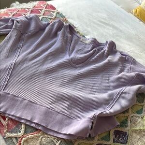 We The Free Multicolored Ribbed Crew Neck Long Sleeve Top